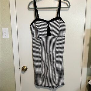 Torrid Black and White Cut Out Bustier Mini Dress